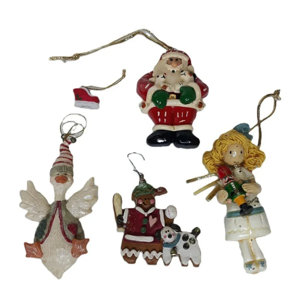 Kurt Adler & Silvestri Christmas Ornaments Santa Goose Gingerbread Nutcracker